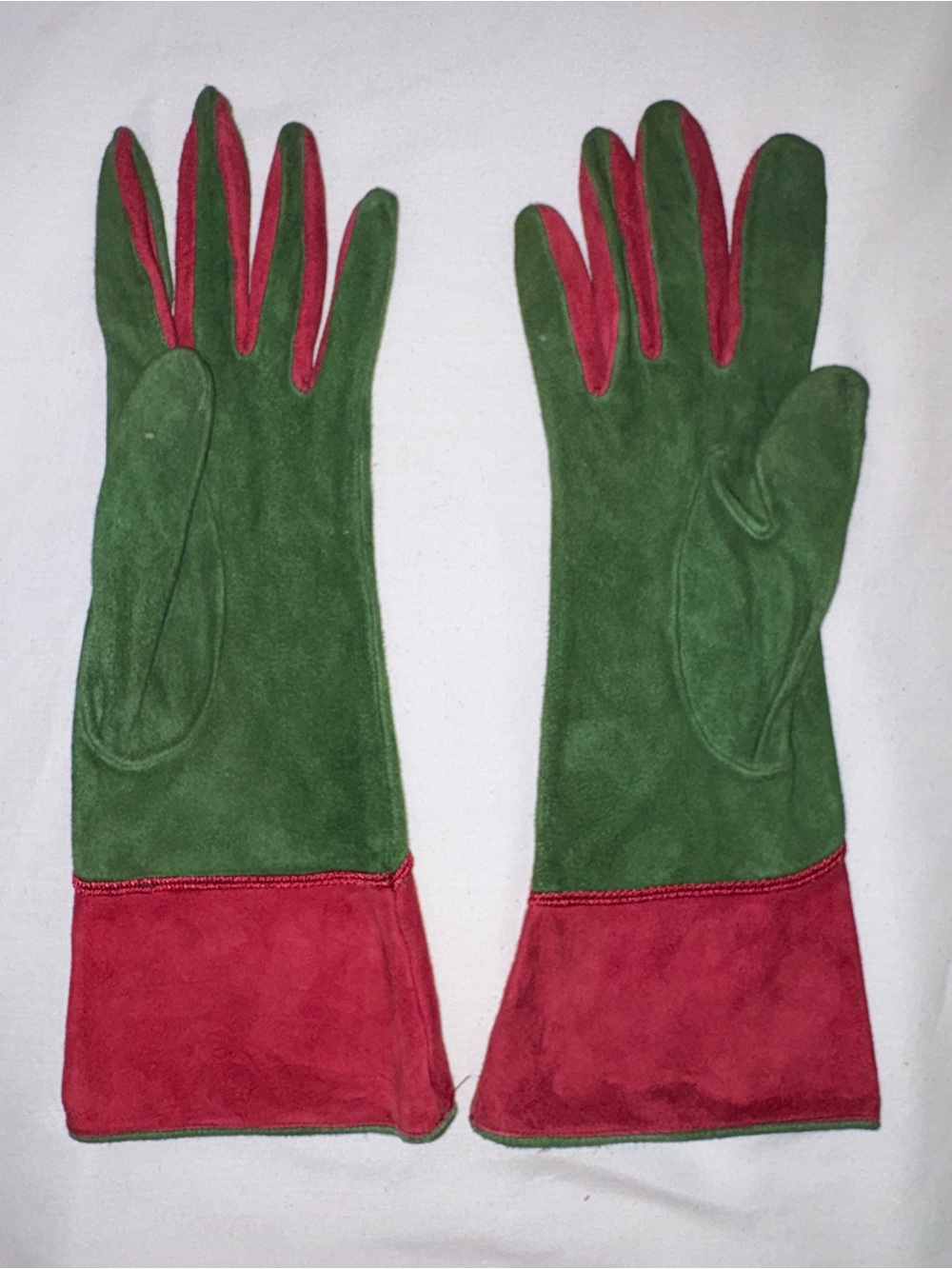 RARE Vintage Hermès Paris Suede Gauntlet Gloves 7.5 France Collector - Picture 2 of 8